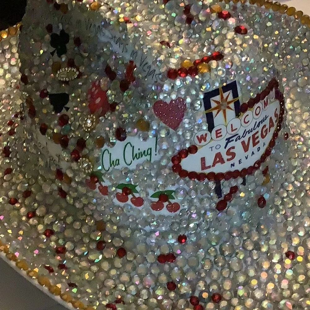 Red and Silver Sparkly Party Hat